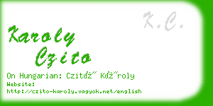 karoly czito business card